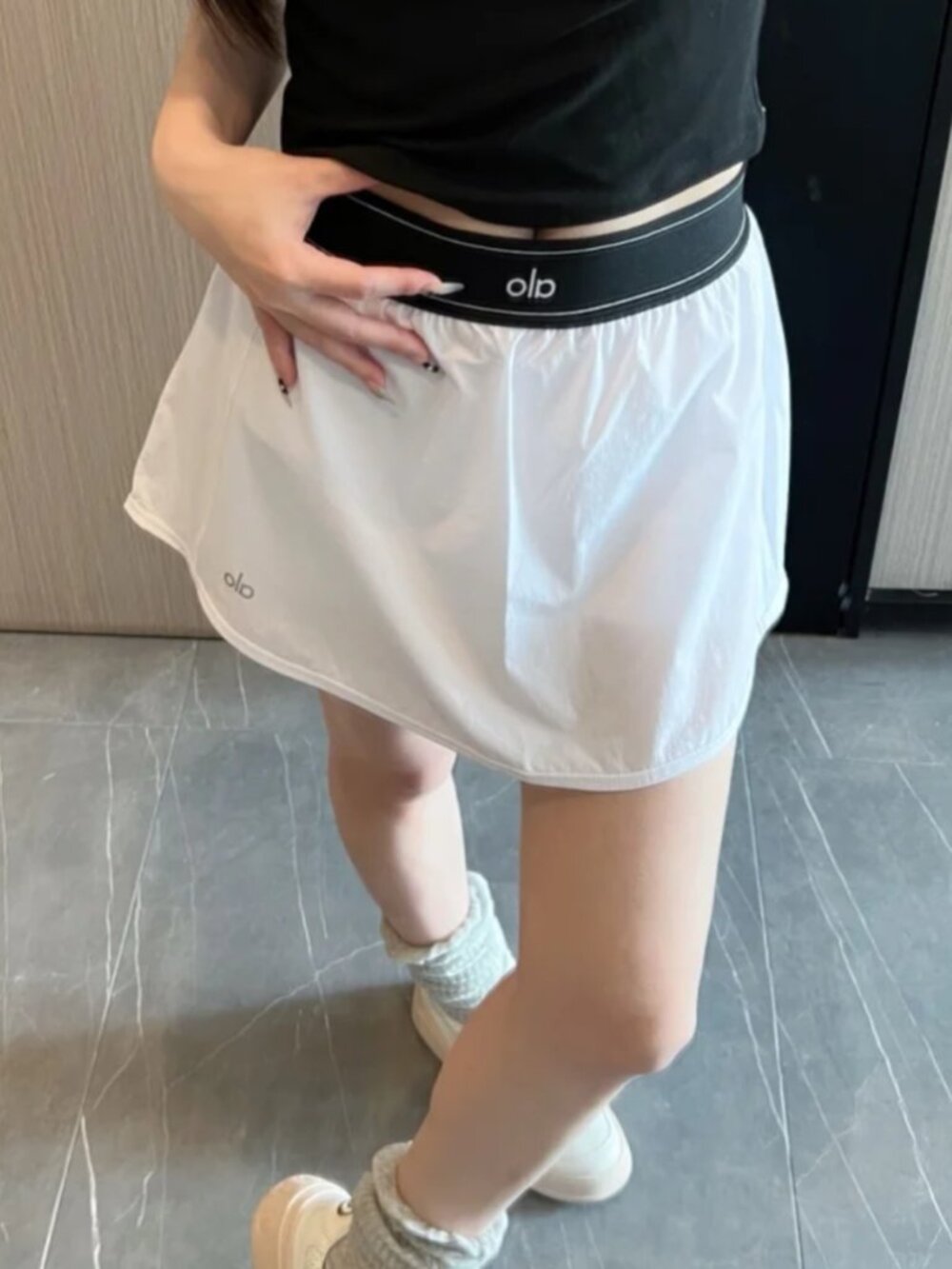 🖤ALO Yoga Match Point Tennis Skirt White Mini Skirt Sporty Style